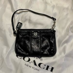 Coach wristlet- shiny black